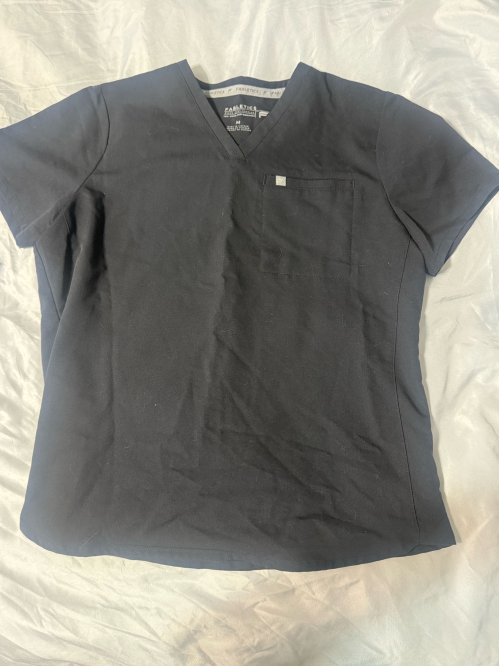 Fabletics Black Scrub V-Neck Short Sleeve Top